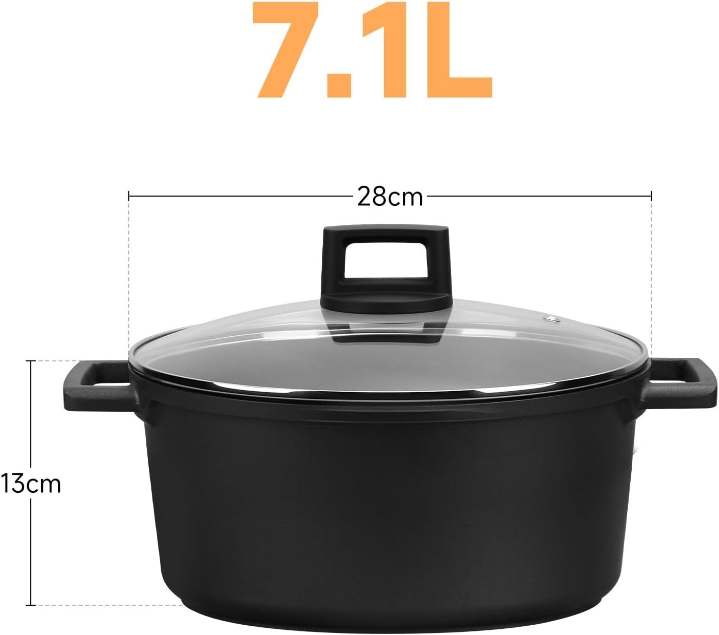 Homelux Aluminium-Guss Topf / Ø28 cm – Induktionsgeeignet