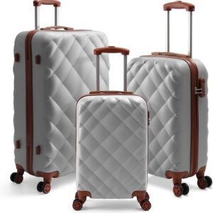 3 Teilig Reisekoffer Kofferset HOMELUX Hartschale ABS Leicht Trolley Rollkoffer Hartschalenkoffer Set - M-L-XL set