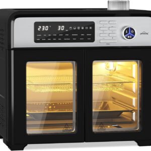 Heißluftfritteuse 28L Minibackofen mit Umluft XXL Grill 1700W Heißluft-Backofen