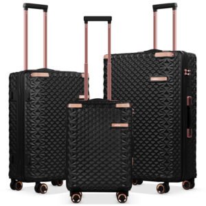 HOMELUX 3-teiliges Kofferset , Hartschalen-Reisekoffer, Leicht, ABS, Trolley-Rollkoffer, M-L-XL Hartschalenkoffer-Set