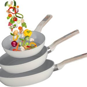 HOMELUX 3tlg Pfannenset Ø20/24/28cm Pfannen beschichtete Pfanne,Pfanne Induktion mit Antihaft-Beschichtung,geeignet für alle Herdarten