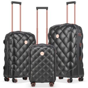 HOMELUX 3-teiliges Hartschalen Kofferset ABS Leicht Reisekoffer Trolley Rollkoffer Set M-L-XL