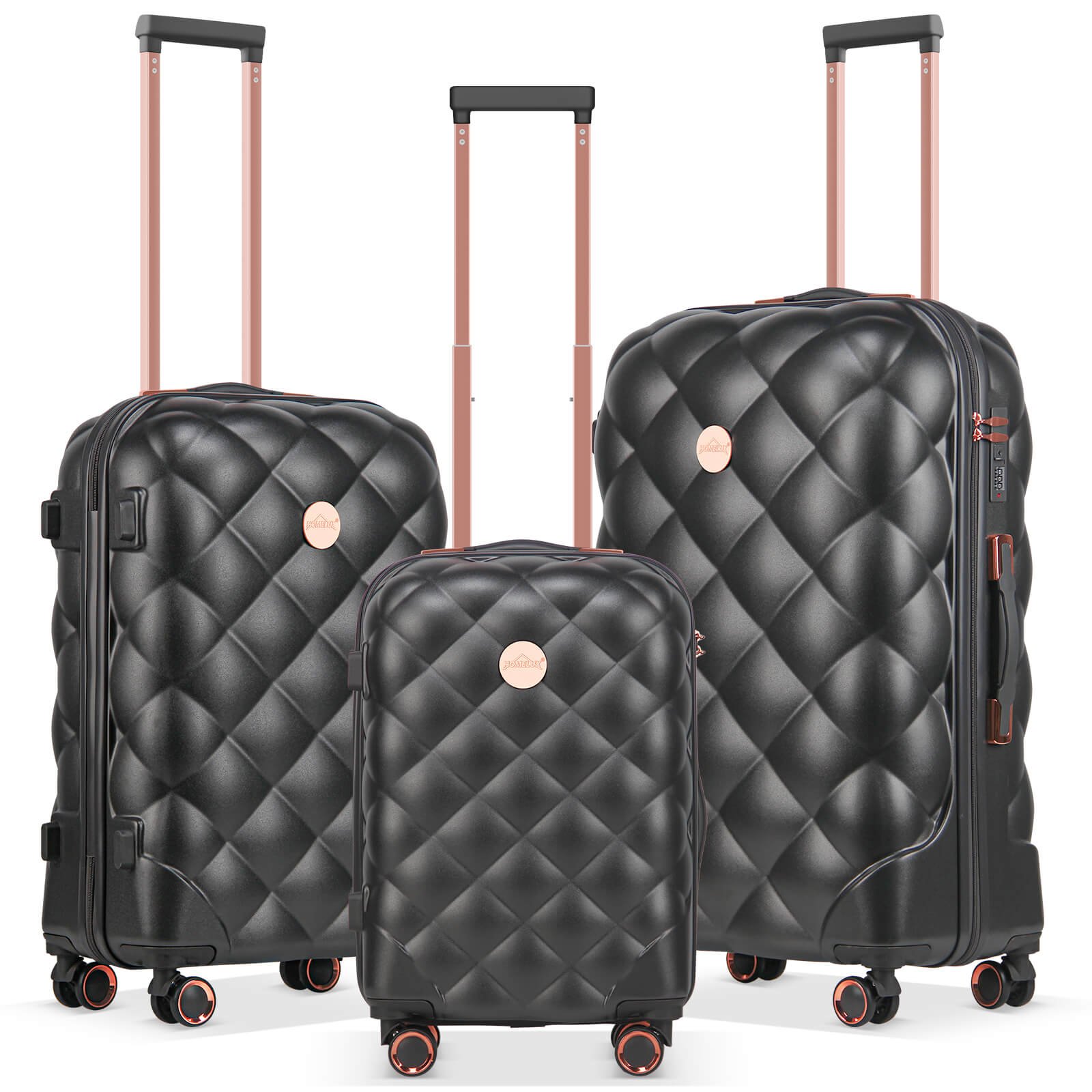 HOMELUX 3-teiliges Hartschalen Kofferset ABS Leicht Reisekoffer Trolley Rollkoffer Set M-L-XL