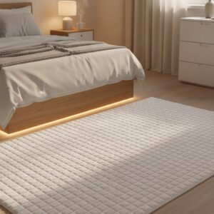 HOMELUX Flauschiger Kunstfell Teppich, wohne Rutschfestigkeit, für Wohnzimmer & Schlafzimmer, Fußbodenheizung