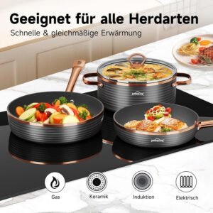 HOMELUX Topfsets 8-tlg Kochtopf Set Induktions mit - Kochgeschirr