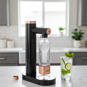 HOMELUX Soda Maker Sprudelwasser Maschine mit / ohne BPA-freien 1L PET-Flaschen / Edelstahlflasche (316er-Edelstahl)
