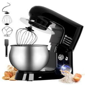 Küchenmaschine 2000W ,5L Edelstahlschüssel Knetmaschine mit 6. Gang, Große Küchenmaschine 5L 2000W Knetmaschine Rührmaschine Rührgerät