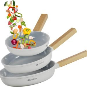 Scheffler 3-teiliges Bratpfannen-Set (20/24/28 cm) – Antihaft-Keramikbeschichtung, Induktionsgeeignet & universell für alle Herdarten