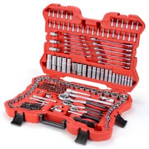 Steckschlüsselsatz 215-tlg. Knarrenkasten 1/4 3/8 1/2 Zoll Chrom-Vanadium Werkzeugkoffer Kfz Reparatur Set