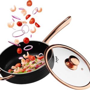 Pfanne induktion Bratpfanne 28 cm Keramik-beschichtete Pfanne,mit Deckel