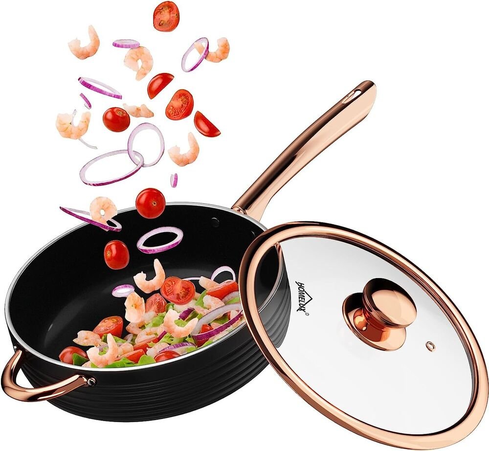 Pfanne induktion Bratpfanne 28 cm Keramik-beschichtete Pfanne,mit Deckel
