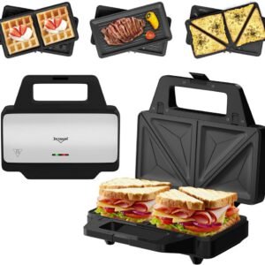 HOMELUX 3in1 Sandwichmaker 1000W Sandwichtoaster Waffeleisen Kontaktgrill