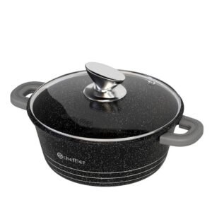 Scheffler Saucepan Antihaftbeschichtung Kochtopf Aluguss Glasdeckel Induktion Glasdeckel Schmortopf