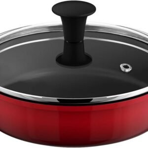 Kochtopf Klein 16 cm Topf Induktion mit Glasdeckel, 800ML Antihaftbeschichteter