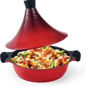 Scheffler Tajine-Topf – Marokkanische Tajine 28 cm Antihaftbeschichtung aus Aluminium mit konischer Form