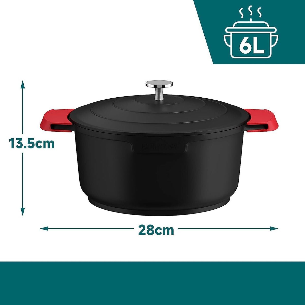 Homelux Aluminium-Guss mit guss Deckel / Ø28 cm – Induktionsgeeignet