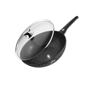 Wok Pfanne Wokpfanne Mit Deckel Ø 28cm Abnehmbar Induktionsgeeignet