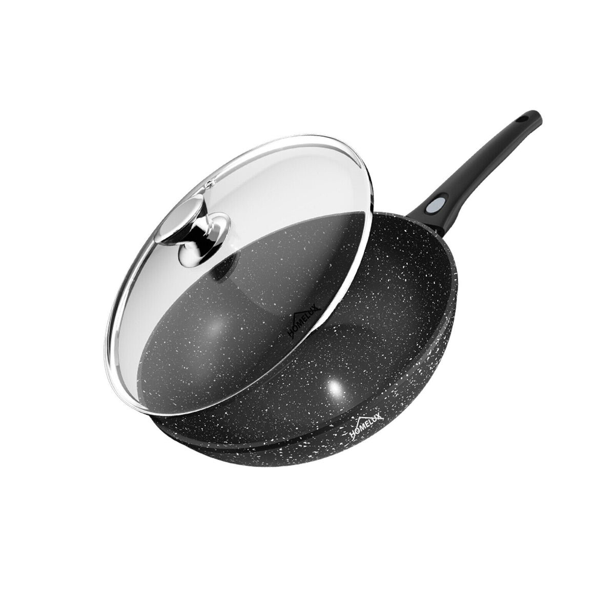 Wok Pfanne Wokpfanne Mit Deckel Ø 28cm Abnehmbar Induktionsgeeignet